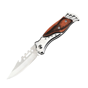 Cuchillo Plegable de Caza y Camping HL Factory al por Mayor, con Mango de Madera Colorido DIY y Hoja de Acero 2Cr13 con Punta Biselada - Product Image 1