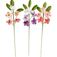 Fleurs de jasmin orange tricotées à la main sur commande pour cadeau de la Saint-Valentin, décoration intérieure de mariage, ornements pour vase.