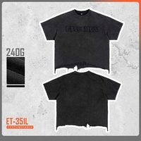 Kaos Pria Lengan Pendek Katun Murni Pre-Washed Heavyweight Loose-Fit - Gaya Vintage Distressed Bernapas dan Menyerap Keringat