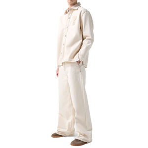 Étiquette personnalisée <span class=keywords><strong>blanc</strong></span> crème Baggy Jeans hommes 100% coton Ultrasoft solide droit Denim pantalon mode ample Slim Fit <span class=keywords><strong>blanc</strong></span> Jeans - Product Image 3