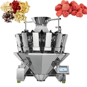 Mesin penimbang Kemah buah, mesin pengemasan sayuran beku buah kering kecepatan tinggi Multi kepala
