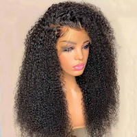 Pas cher 360 HD Lace Frontal Perruque Cheveux Humains Full Lace Perruque De Cheveux Humains Pour Les Femmes Noires Kinky Curly Péruvienne Cheveux Humains Lace Front Perruque