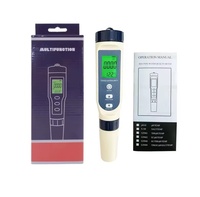 Alat Uji PH TDS EC SALINITAS Suhu Air 5 in 1 Baru dengan Fungsi Suara untuk Akuarium/Kolam Renang