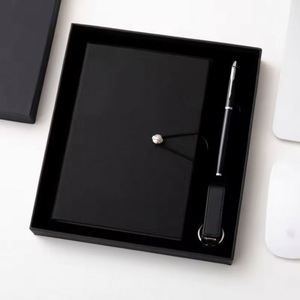 New Products 2026 Gift Sets Luxury Wholesale Custom Logo Printing PU Leather <b>Planner</b> Notebook Set With Pen and USB Keychain - Product Image 2