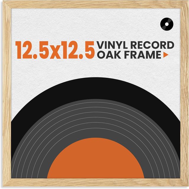 12.5 X 12.5' LP Record Album Display Frame Without Mat Wall Hanging Wood Vinyl Record Frame Single Groove Music Gallery Wall Art