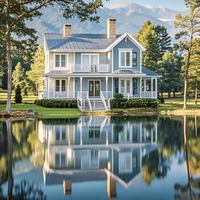 Maison préfabriquée moderne directement de l'usine, maison modulaire personnalisée, villa de luxe à ossature légère en acier, solution d'habitation à approvisionnement mondial