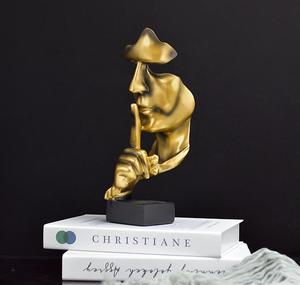 Châu Âu Im Lặng Là Vàng Tượng Trừu Tượng Nhựa Hàng Thủ Công Đồ Trang Trí Phòng Khách Văn Phòng Để Bàn Phụ Kiện Quà Tặng Sáng Tạo - Product Image 6