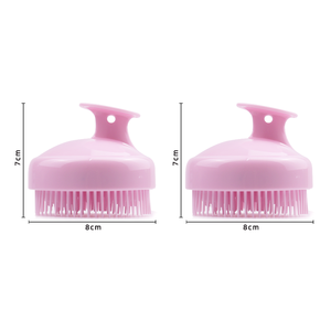 Brosse de cuir chevelu personnalisée bleu noir rose humide sec en silicone masseur de cuir chevelu shampooing brosse à <span class=keywords><strong>cheveux</strong></span> - Product Image 3