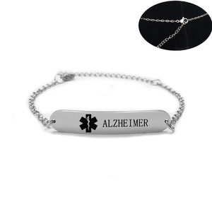 Polished stainless steel bracelet with curved engraving for men, women, adults and <strong>children</strong> - Product Image 2