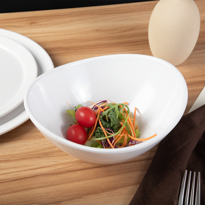 Vente d'usine <span class=keywords><strong>Vaisselle</strong></span> <span class=keywords><strong>Bateau</strong></span> Forme Ovale Mélamine Bol Asymétrique Laitue Baril Assaisonnement En Plastique Coloré Buffet Salade Bol De Légumes - Product Image 2