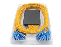 Peralatan Serat Optik FTTH 1x32 PLC Splitter Modul Kotak ABS Mode Tunggal PLC Optik Splitter dengan Konektor SC-UPC/APC