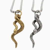Edgy Gothic Schlangen-Anhänger-Halskette für Herren mit strukturiertem Schuppen-Design und Box-Kette – Punk-Street-Statement-Accessoire für jeden Tag