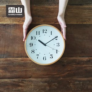 Shimoyama 10 inch gỗ rắn Đồng hồ treo tường im lặng không đánh dấu đồng hồ thạch anh kim điện kỹ thuật số vẫn còn sống cho phòng khách - Product Image 5