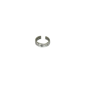 S925 Sterling Silver <b>Ring</b> Women Korean Style Star <b>Open</b> <b>Ring</b> Fashionable Textured Geometric Design Everyday Wear Jewelry - Product Image 5