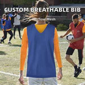 Factory Custom Breathable Summer Mesh Bib for Unisex Boys <b>Soccer</b> Training Vest with V-neck High Quality - Product Image 2