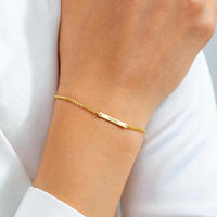 Bracelet personnalisé en or 18 carats plaqué or, bracelet en acier inoxydable PVD, bijoux tendance, mini bracelet avec chaîne à maillons
