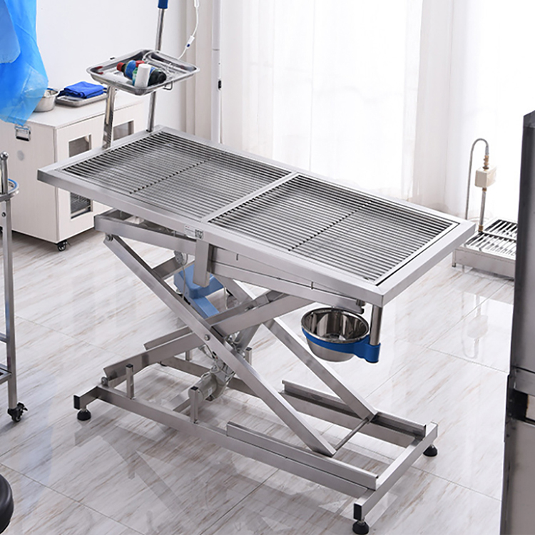 Mesa de operaciones quirúrgica de acero inoxidable médica de veterinaria para animales domésticos elevadora eléctrica de clínica veterinaria Vet