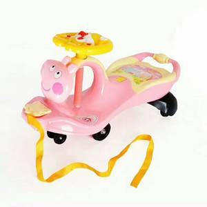 Cadre en plastique en forme de coquille d'arachide mignonne bébé balançoire voiture enfant en bas âge poussette avec fonction de torsion de musique pour les jeunes enfants - Product Image 1