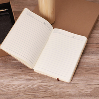 Promotions personnalisées A5 Cahier de notes en bambou Ensembles de cadeaux d'entreprise pour l'éducation Couverture rigide avec fil de couverture en cuir ou reliure thermique