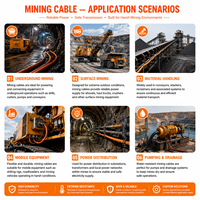 Câble d'alimentation portable SHD-GC MINING 25 kV 3 conducteurs en cuivre étamé avec gaine EPR CPE, câble de traînage robuste 2-4/0 AWG TPU CPR résistant à l'huile