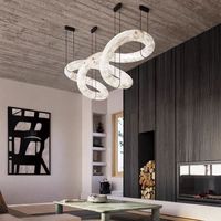 Lustre moderne en albâtre espagnol Infinity, luminaire suspendu LED pour hôtel, villa, plafonnier Infinity de luxe, télécommande