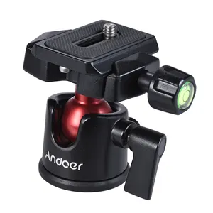 Andoer-Mini trípode con cabeza de bola para cámara DSLR, adaptador de soporte de mesa, cabezal panorámico de fotografía con placa de liberación rápida