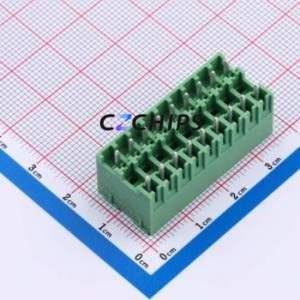 DB2EVHB-3.81-2*9P-GN Plug-in Terminal Block Through hole,P=3.81mm Connector Board-to-Board / Socket - Closed 2x9P 3.81mm Green - Product Image 2