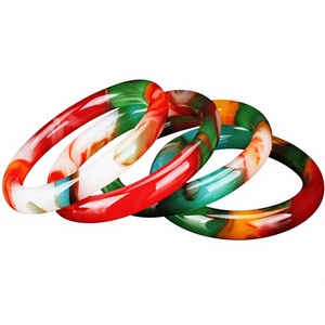 Ensemble de bracelets en résine à motif marbré blanc et brun classique, sculpture artistique unique, artisanat mignon, accessoires décoratifs pour femme - Product Image 6