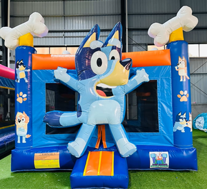 Château gonflable commercial à thème de dessin animé, château bleu en PVC, maison de rebond avec souffleur, parc pour enfants, chiens et famille, vente chaude - Product Image 1