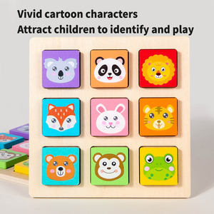 Bambini animali educativi a forma di battaglia gioco Montessori memoria cognitiva giocattoli di apprendimento precoce <span class=keywords><strong>Puzzle</strong></span> in legno per bambini - Product Image 3