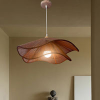 Lampe suspendue de style Wabi Sabi, salon de thé zen, maison d'hôtes, salle à manger rétro, lampe en corde tressée artistique