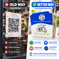 Autocollants en acrylique en vrac pour avis Google, cartes NFC 213, étiquettes à puce, adhésifs avec code QR pour entreprises
