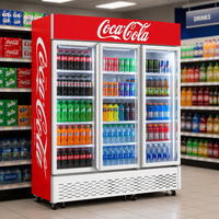 Réfrigérateur commercial vitrine 220V pour supermarché, refroidisseur 0~10°C ℃   Équipement de réfrigération vertical avec porte vitrée pour boissons