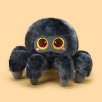 Peluche araignée très populaire, petite peluche araignée noire, jouet super doux, grands yeux brodés