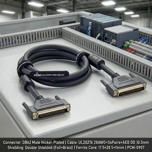 كابل وحدة الإدخال/الإخراج DB62 ذكر إلى ذكر متوافق مع سلسلة Advantech PCL-10162 للاتصال التسلسلي الصناعي لأتمتة DAQ - Product Image 2