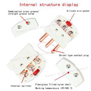 Connettore termistore a tre Core PT100 platino a forma di <span class=keywords><strong>U</strong></span> a tre Pin presa femmina connettore RTD Pin in rame MTP-<span class=keywords><strong>U</strong></span>-<span class=keywords><strong>M</strong></span>/<span class=keywords><strong>F</strong></span> - Product Image 3