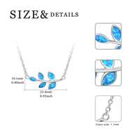 Nouvelle arrivée de bijoux de luxe en argent sterling 925 opale femmes feuille pendentif collier