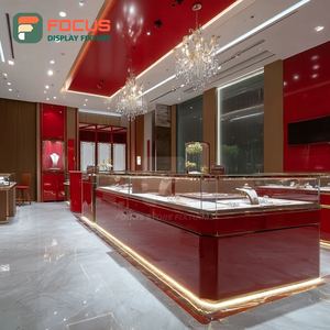 Modern Jewelry Display Case Wood <b>Frame</b> Brand Store Glass Showcase - Product Image 1