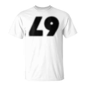 Camiseta Upside Down Numbers Streetwear blanca con diseño 67, ropa informal para hombre - Product Image 1