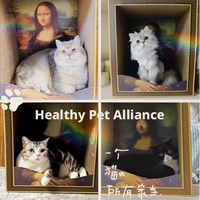 Maison-griffoir créative de luxe pour chat, en carton, design Mona Lisa, avec cadre de peinture célèbre, pour chats d'intérieur