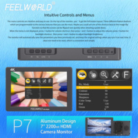 Moniteur d'appareil photo FEELWORLD P7 – Vente en gros usine – 7 pouces, 2200 nits, visible en plein jour, conception robuste en aluminium avec personnalisation de l'écran