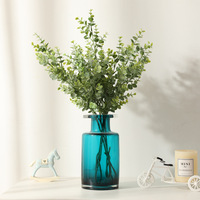 Rangkaian Bunga Daun Eucalyptus Artifisial Modern Grosir, Daun Uang, Sentuhan Asli 3 Cabang Plastik untuk Paskah dan Thanksgiving