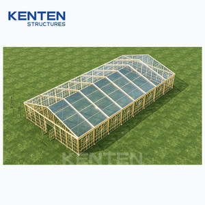 KENTEN chapiteau transparent semi-permanent Carpas 10 X30 30x30 40x60 cadre <span class=keywords><strong>en</strong></span> aluminium doré auvent de fête tentes transparentes à louer - Product Image 4