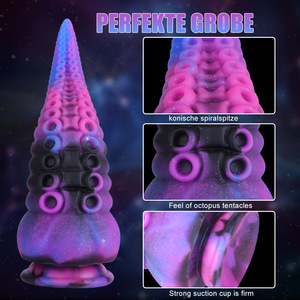 Dildo de tentáculo de pulpo con fuerte ventosa, pene de silicona, enorme tapón anal suave, juguetes sexuales para adultos, sex shop - Product Image 4