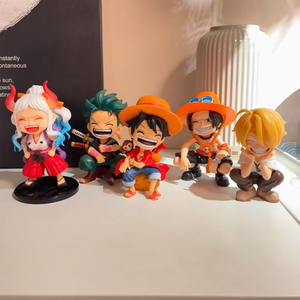 Anime <span class=keywords><strong>One</strong></span> Pieced Kawaii Q versión figura Luffy Sanji Zoro figura de acción coche decoración de escritorio PVC muñeca modelo juguete Gif - Product Image 4