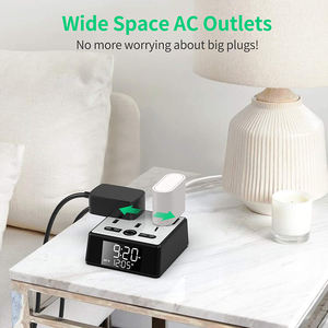 Réveil numérique LED multifonction avec fonction snooze, affichage de l'heure, horloge de table, multiprise moderne pour la décoration de chambre. - Product Image 5