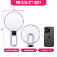 Stock d'entrepôt à l'étranger Petite table Miroir mural Mini miroir de poche de voyage portable Miroir compact pliable avec poignée