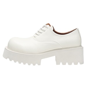 Zapatos de tacón alto blancos de diseño original para hombre, suela gruesa de 6 cm, hechos de cuero de grano completo en el interior y exterior. - Product Image 5