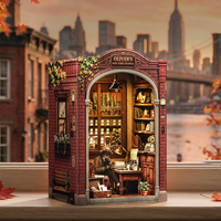 CuteBee DIY Book Nook Oliver's New York Journal BJAA206 Maison miniature 3D en bois, kit de puzzle artisanal avec éclairage LED