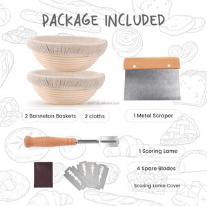 Ensemble de bols de Fermentation de la pâte <span class=keywords><strong>au</strong></span> <span class=keywords><strong>levain</strong></span> professionnel maison <span class=keywords><strong>levain</strong></span> 2 pièces paniers en rotin pour la fabrication du <span class=keywords><strong>pain</strong></span> <span class=keywords><strong>au</strong></span> <span class=keywords><strong>levain</strong></span> - Product Image 6